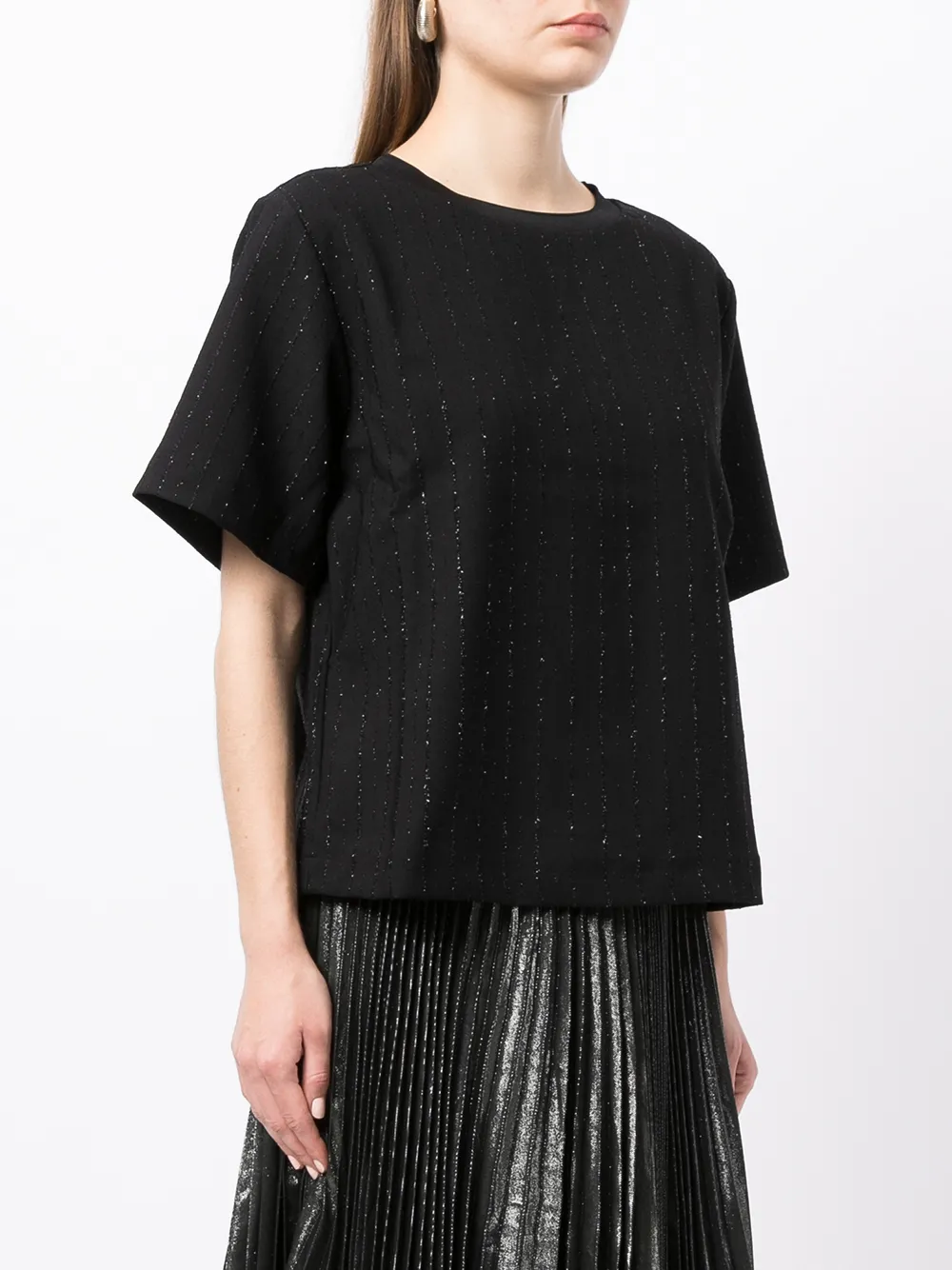 фото Armani exchange футболка в полоску с эффектом металлик