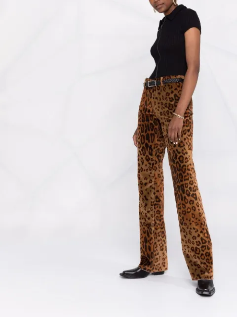 ETRO Animal-Print Velvet Trousers 