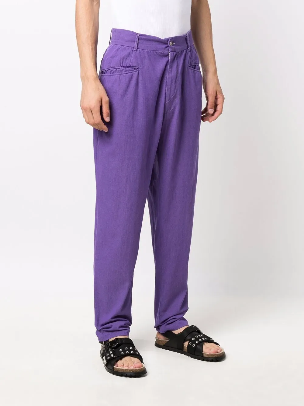 Pre-owned Dolce & Gabbana 1990s High-waist Trousers In Purple