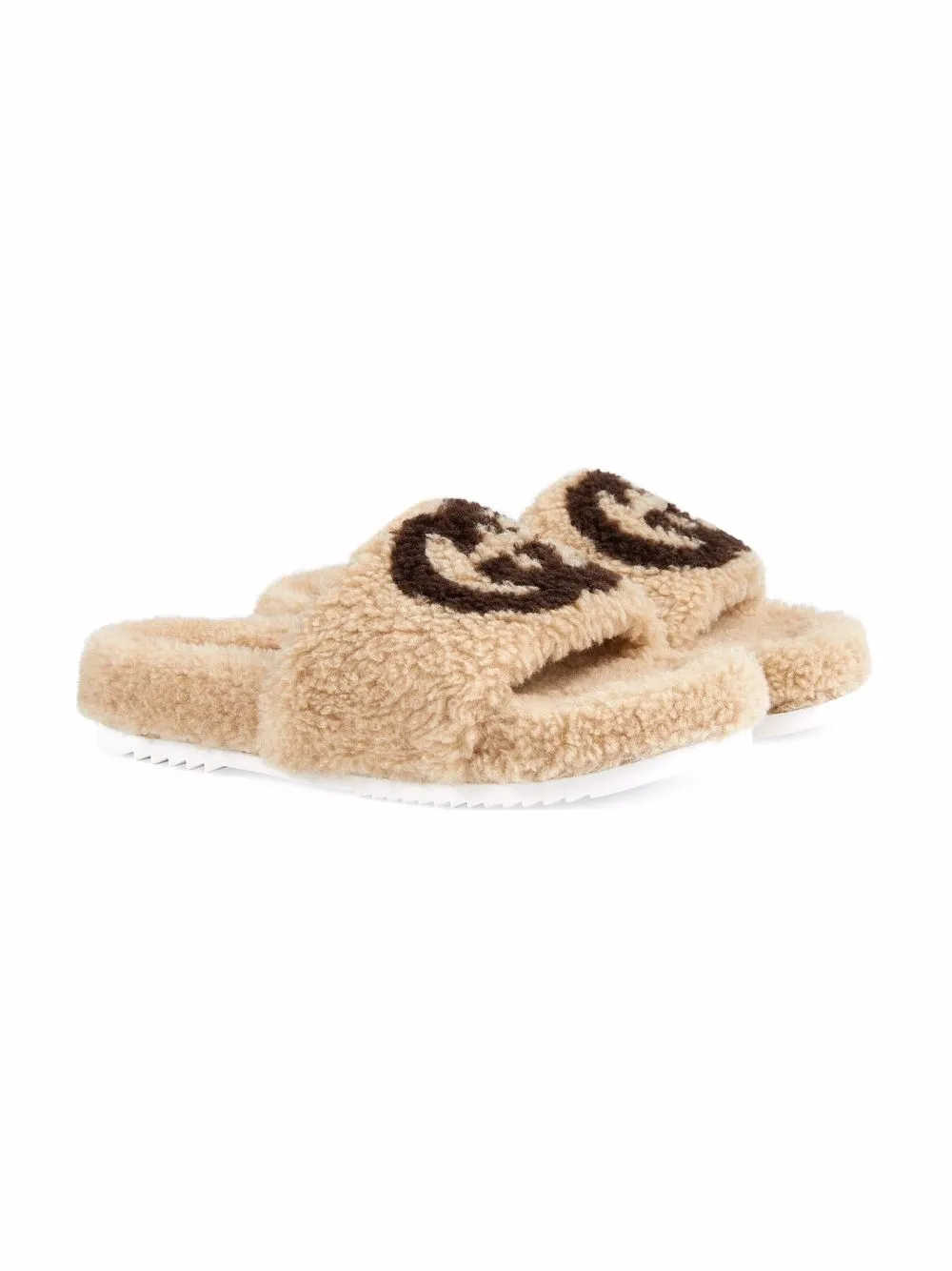 

Gucci Kids Interlocking G pool slides - Neutrals