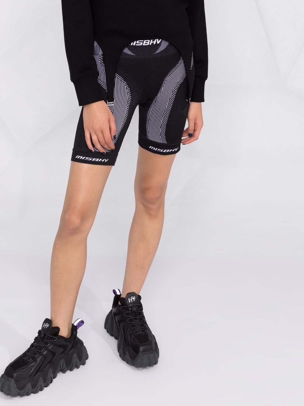 Shop Misbhv Printed Cycling Shorts In Black
