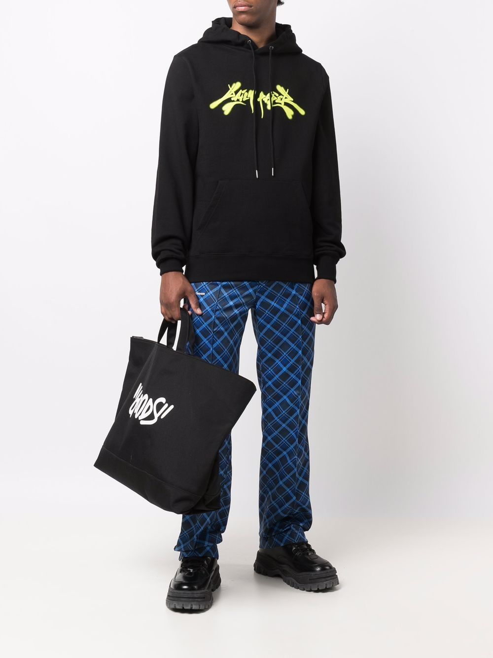 Shop Daily Paper Graffiti Logo-print Hoodie In Schwarz