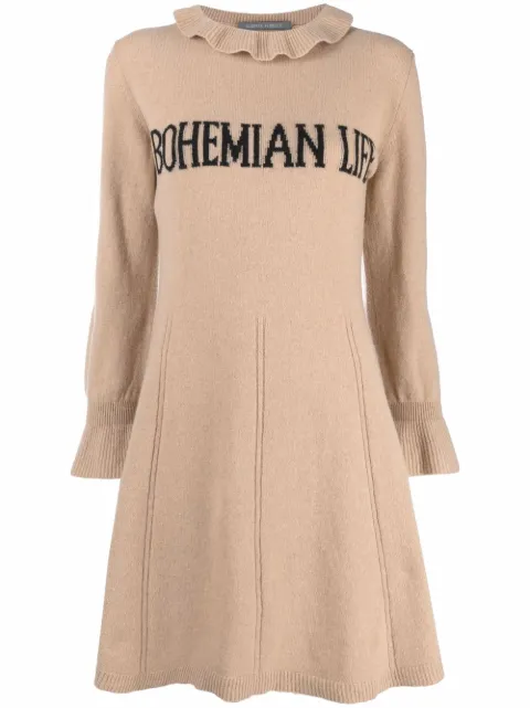 Alberta Ferretti Bohemian Life intarsia-knit dress