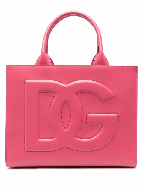 Dolce & Gabbana Bolsa tote de couro com logo gravado
