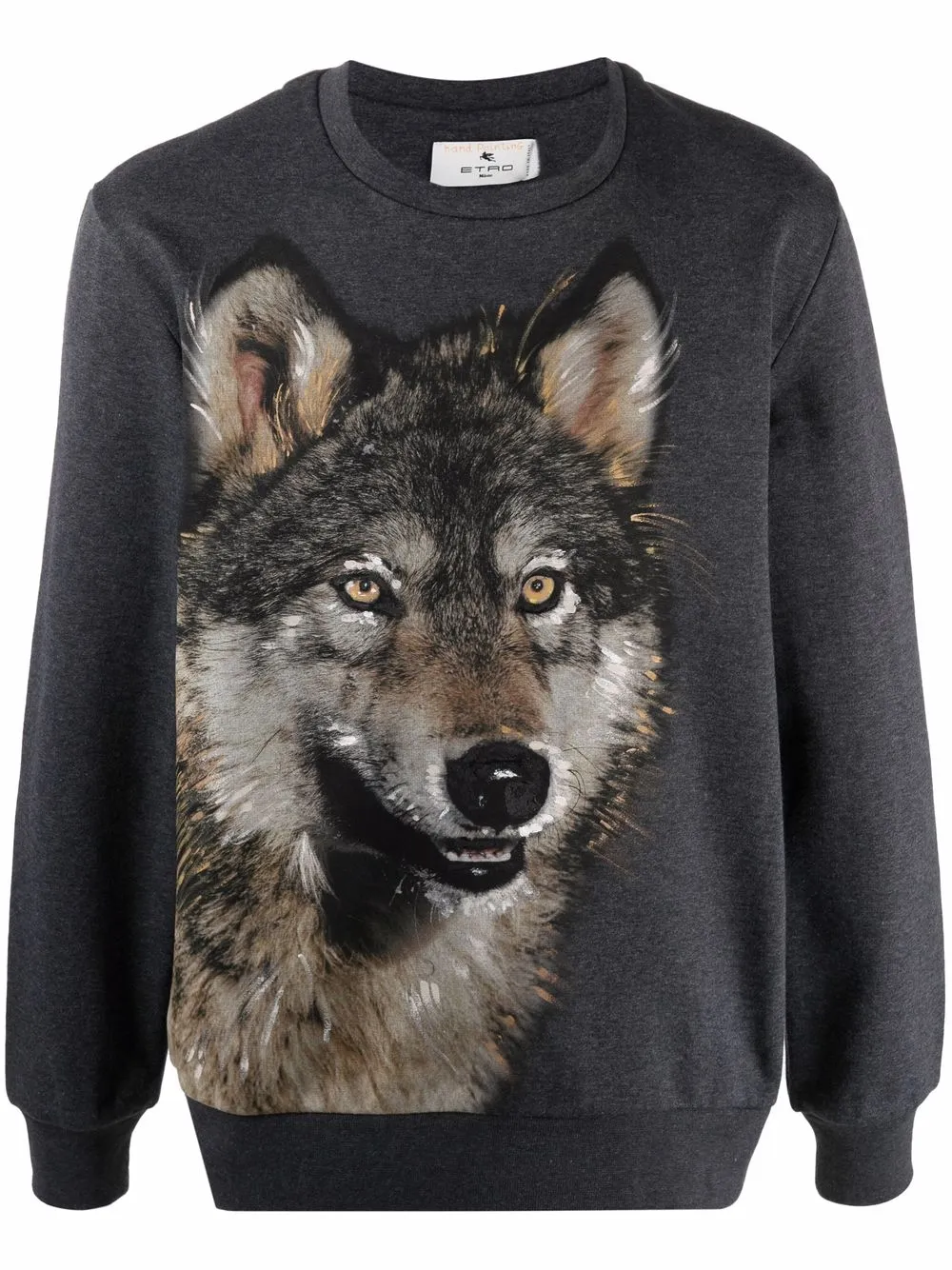 

ETRO suéter con estampado de lobo - Gris