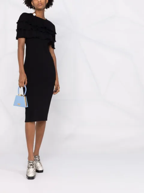 Giambattista Valli fringe-sleeve Midi 
