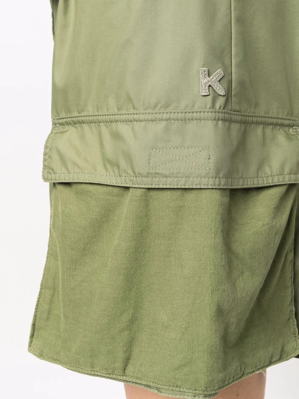 Shop Kenzo High-waist Cargo Shorts In 绿色