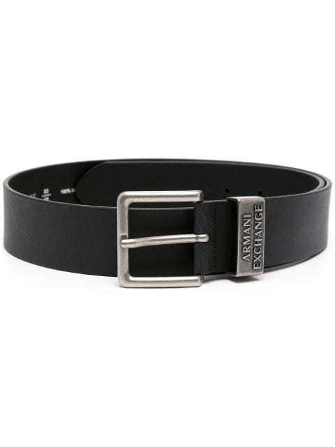 Armani Exchange logo-embossed leather belt 