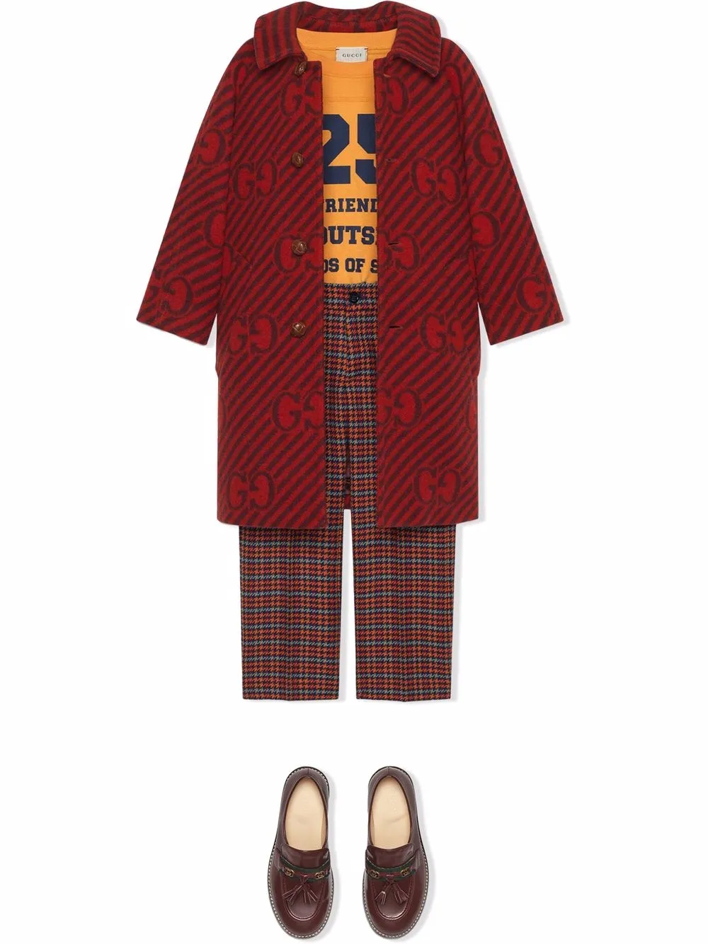 Gucci Kids ハウンドトゥース ウールパンツ - Farfetch