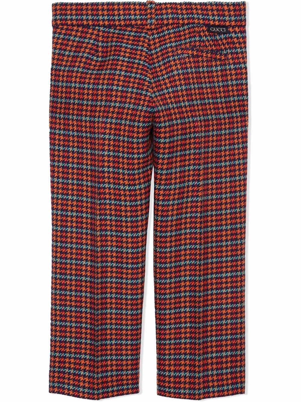 Shop Gucci Houndstooth-check Wool Trousers In Blue