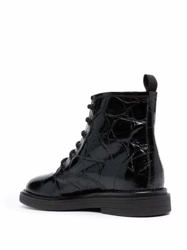 Patent croc 2025 lace up boots