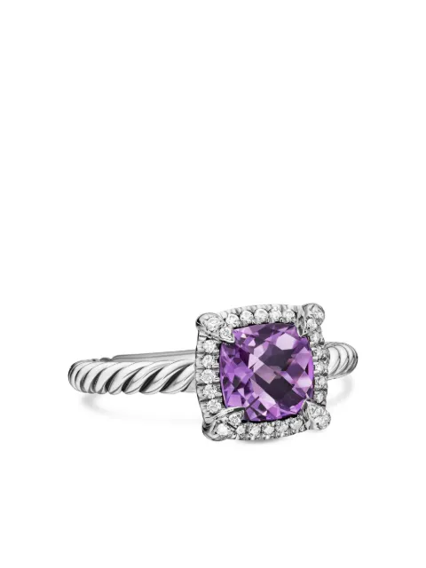 David Yurman sterling silver Petite Chatelaine amethyst and diamond ring (7mm)