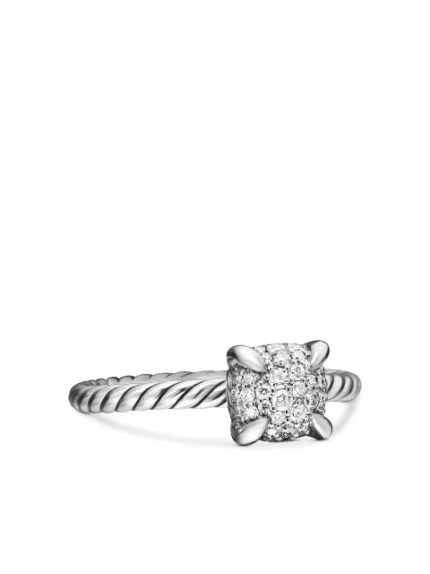 David Yurman sterling silver Petite Chatelaine diamond ring