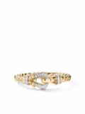 David Yurman 18kt yellow gold Petite Buckle diamond ring (2mm)