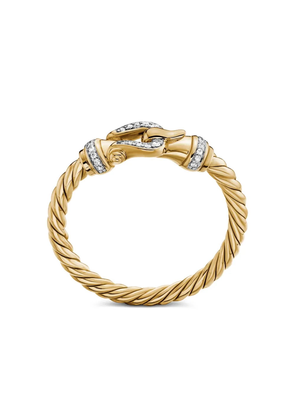 18kt Yellow Gold Petite Buckle Diamond Ring (2mm)