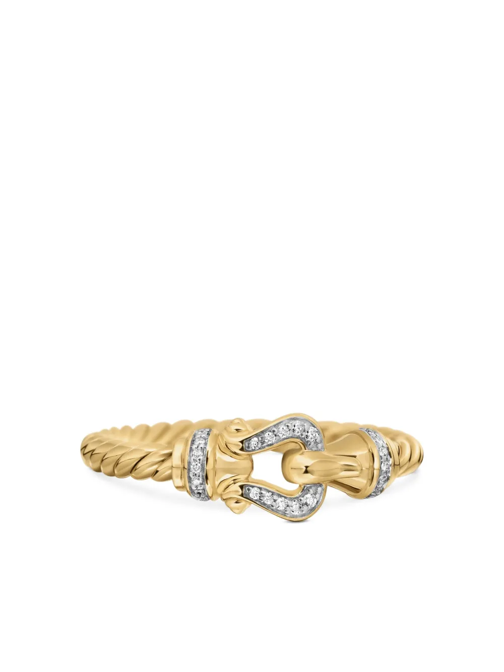 18kt Yellow Gold Petite Buckle Diamond Ring (2mm)