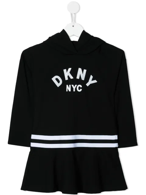 Dkny Kids logo-print hoodie dress