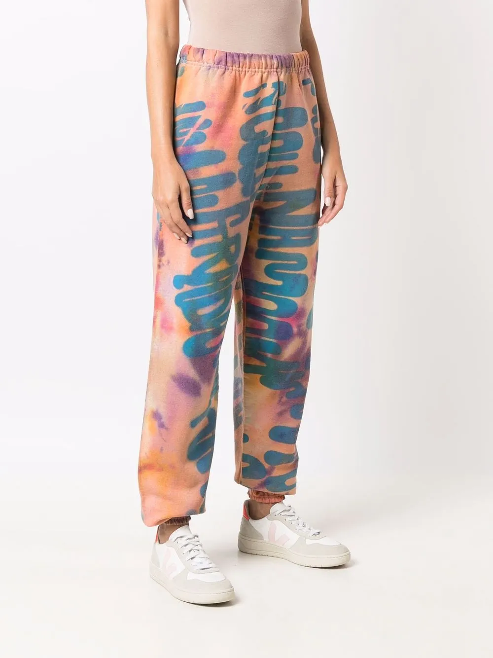 Collina Strada Multicolor 'collina Land' Tie-dye Printed Graphic Lounge Pants In Orange