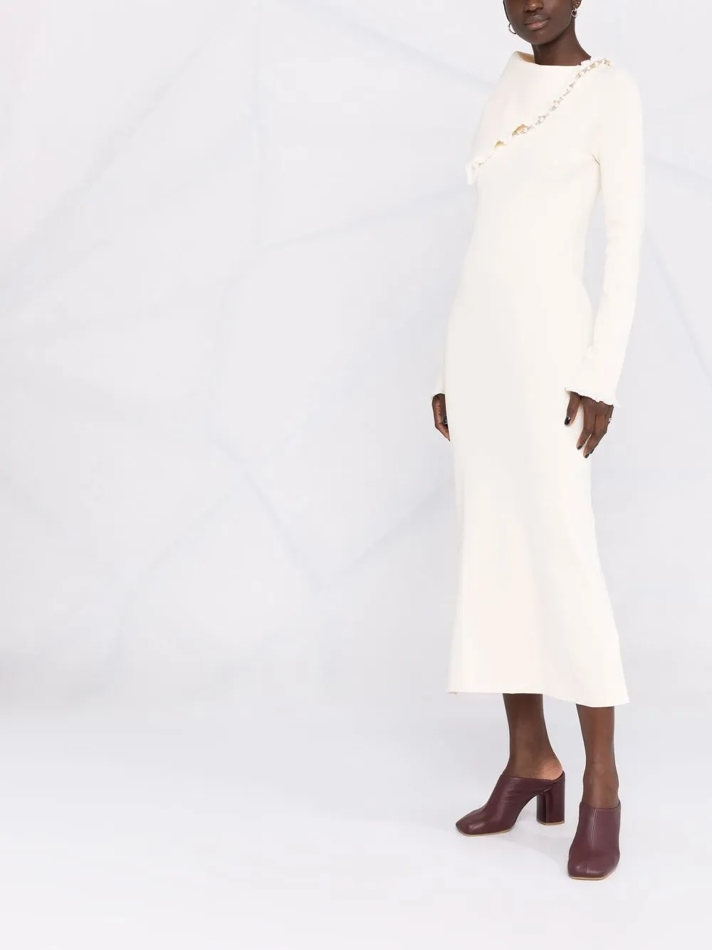 Jil Sander asymmetric long-sleeved midi dress | Image 6