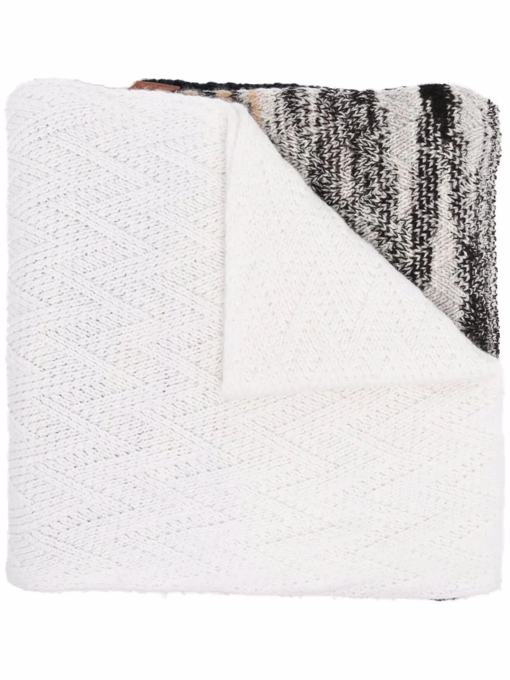 

Missoni striped chevron-knit cashmere scarf - Neutrals