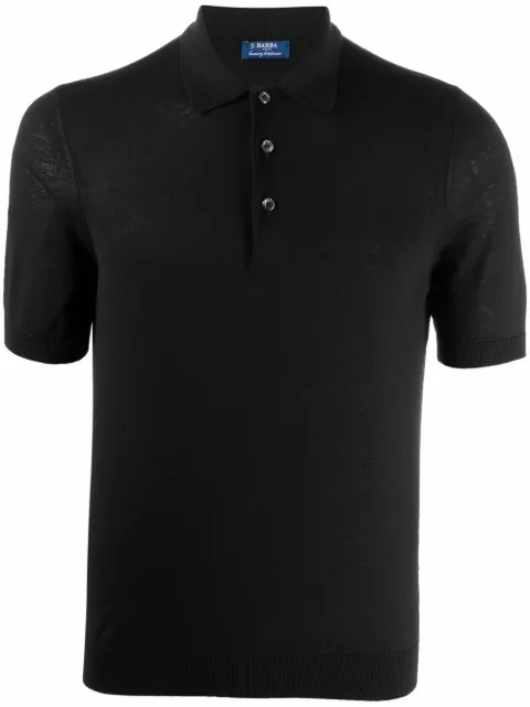 Barba short-sleeve silk polo shirt