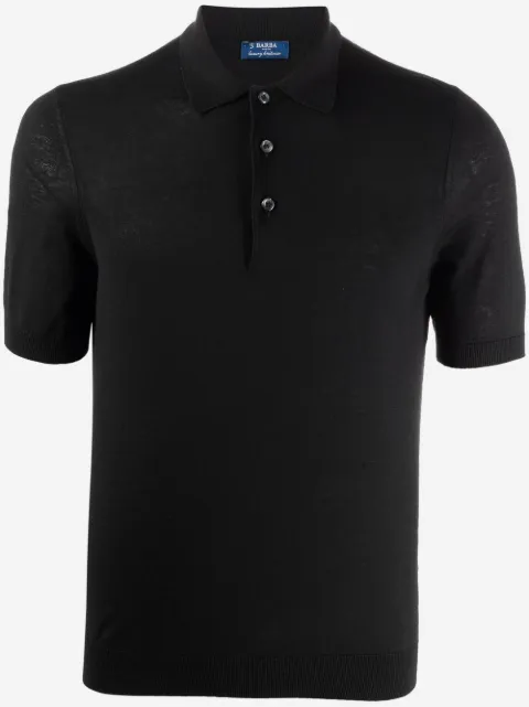 Barba short-sleeve silk polo shirt