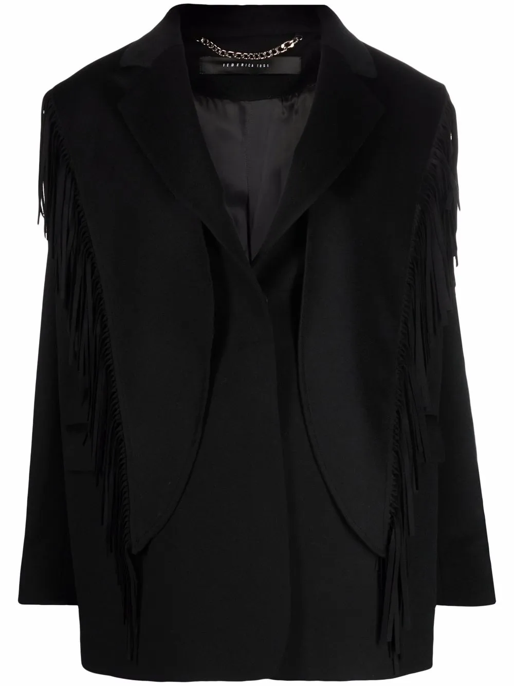 

Federica Tosi blazer con botones y flecos - Negro