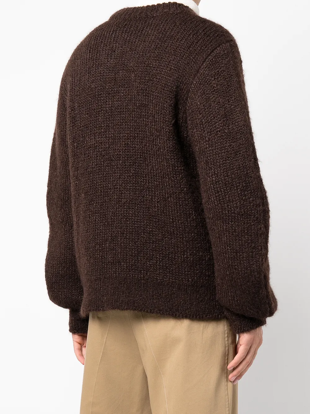 Shop Jil Sander Chunky-knit Long-sleeved Sweater In Brown