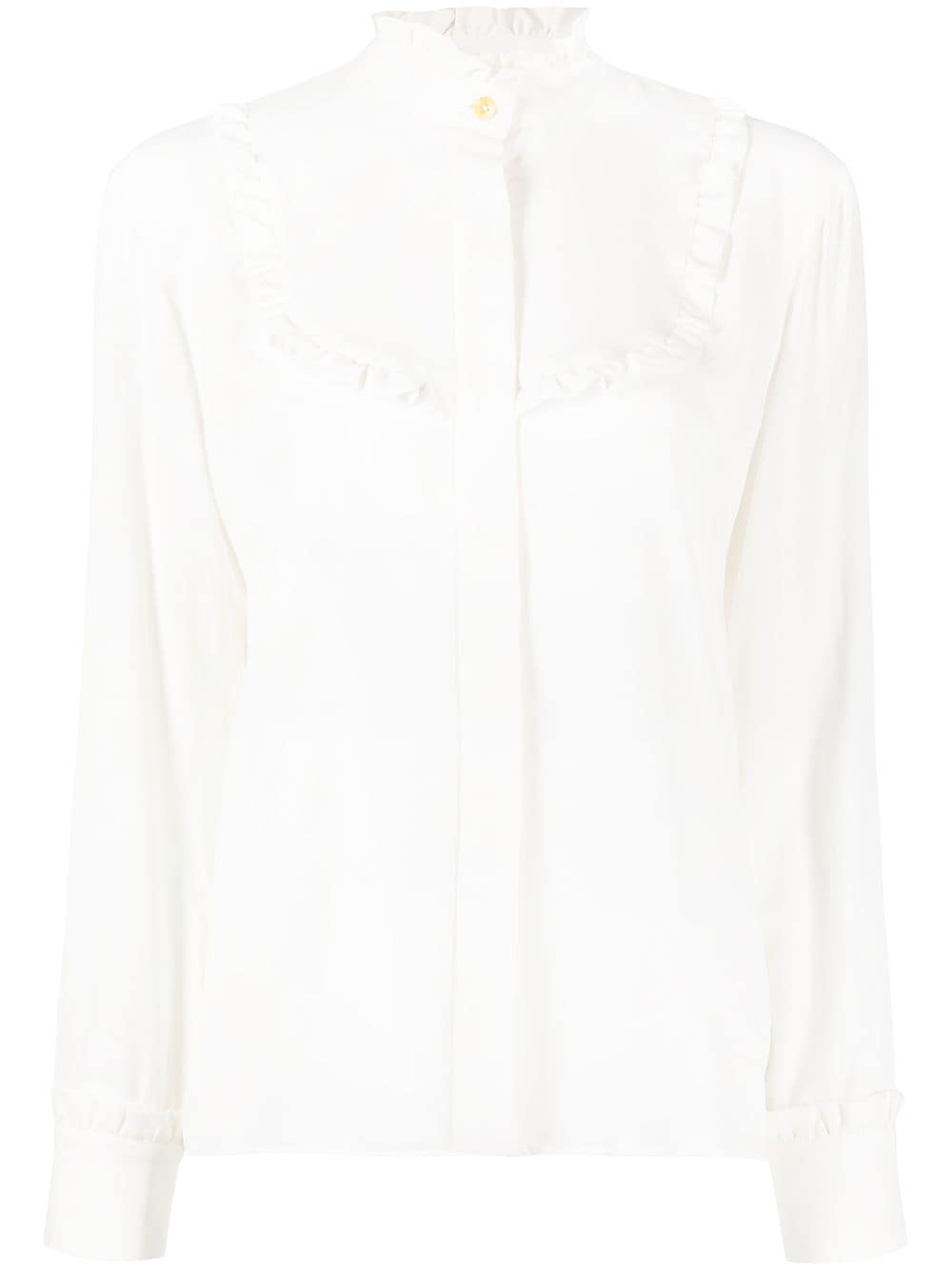 

PS Paul Smith camisa con detalle de volantes - Blanco