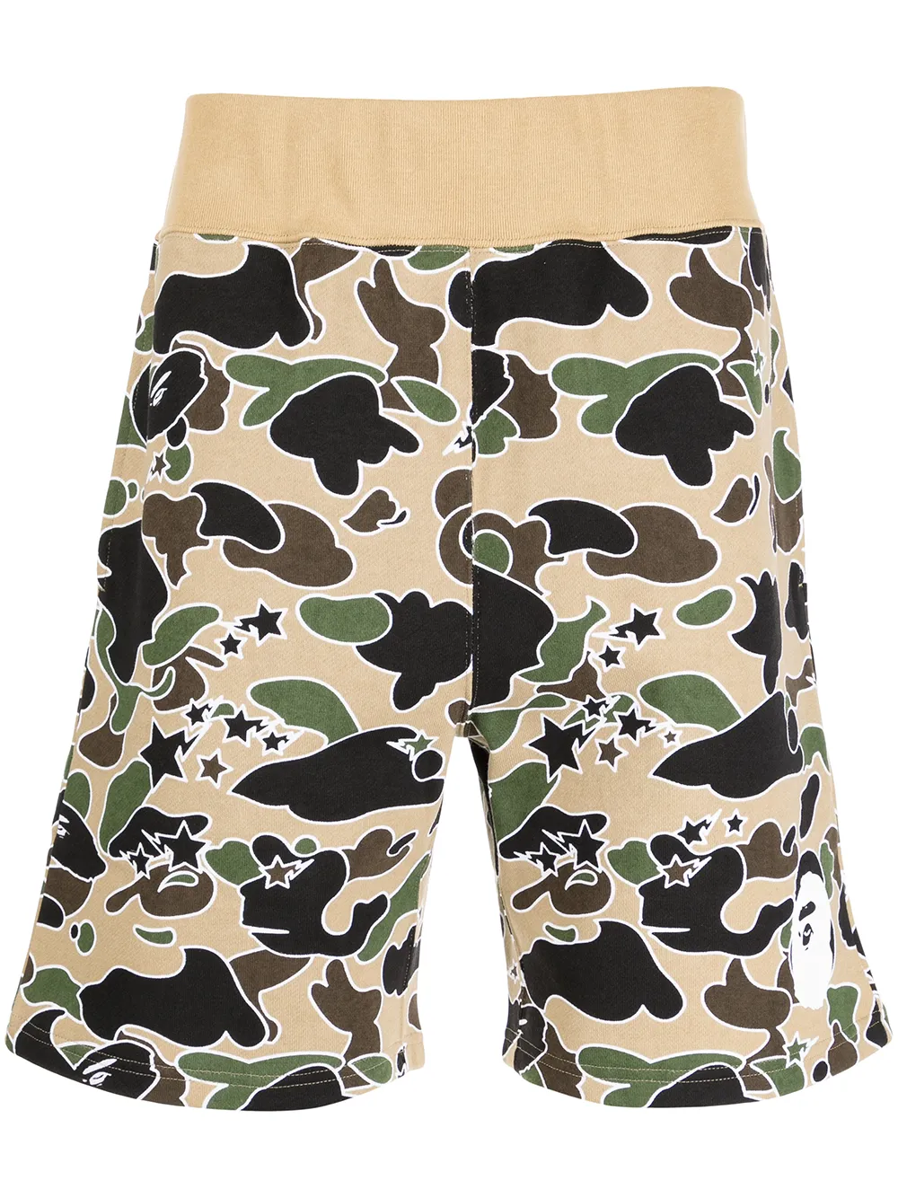 

A BATHING APE® bermudas con estampado militar - Amarillo