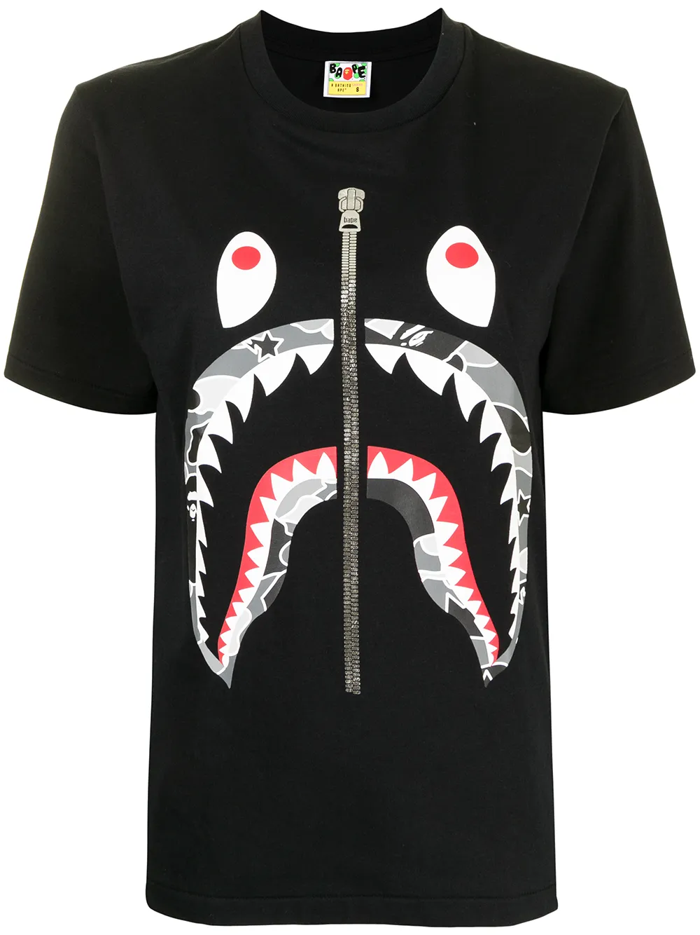 

A BATHING APE® playera con motivo Shark - Negro