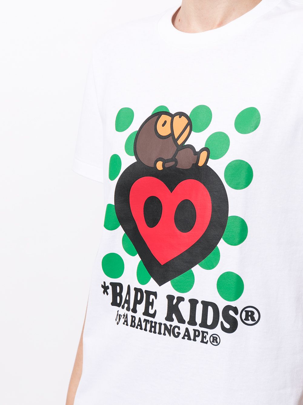 Shop A Bathing Ape Bape Kids Heart T-shirt In 白色