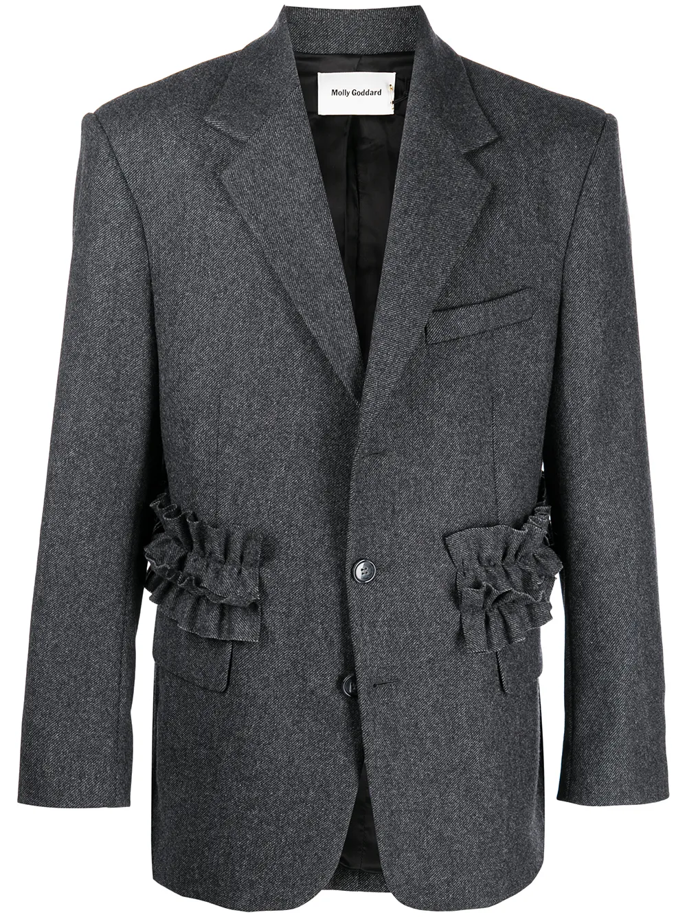 

Molly Goddard blazer con detalle de volantes - Gris