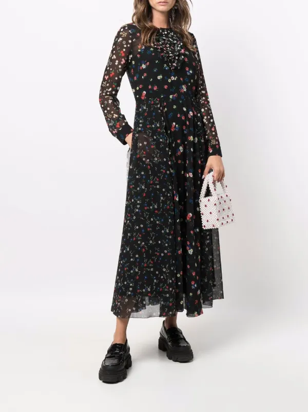 RED Valentino floral-print Maxi Dress | Black | FARFETCH