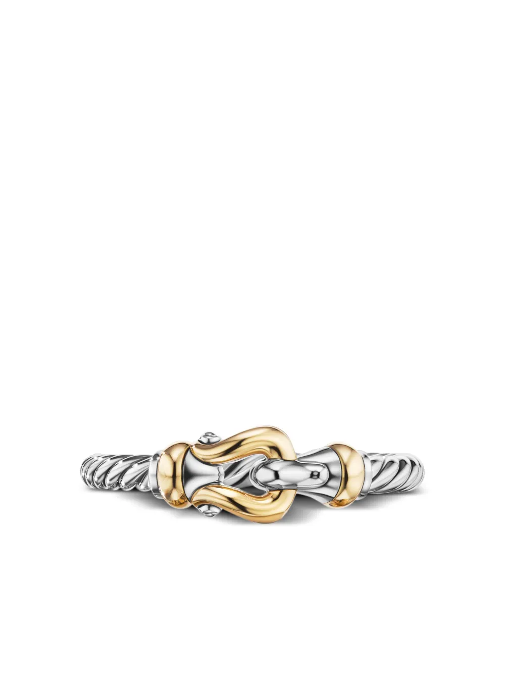 David Yurman 18kt yellow gold and sterling silver Petite Buckle ring - Zilver