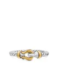 David Yurman 18kt yellow gold and sterling silver Petite Buckle ring (2mm)