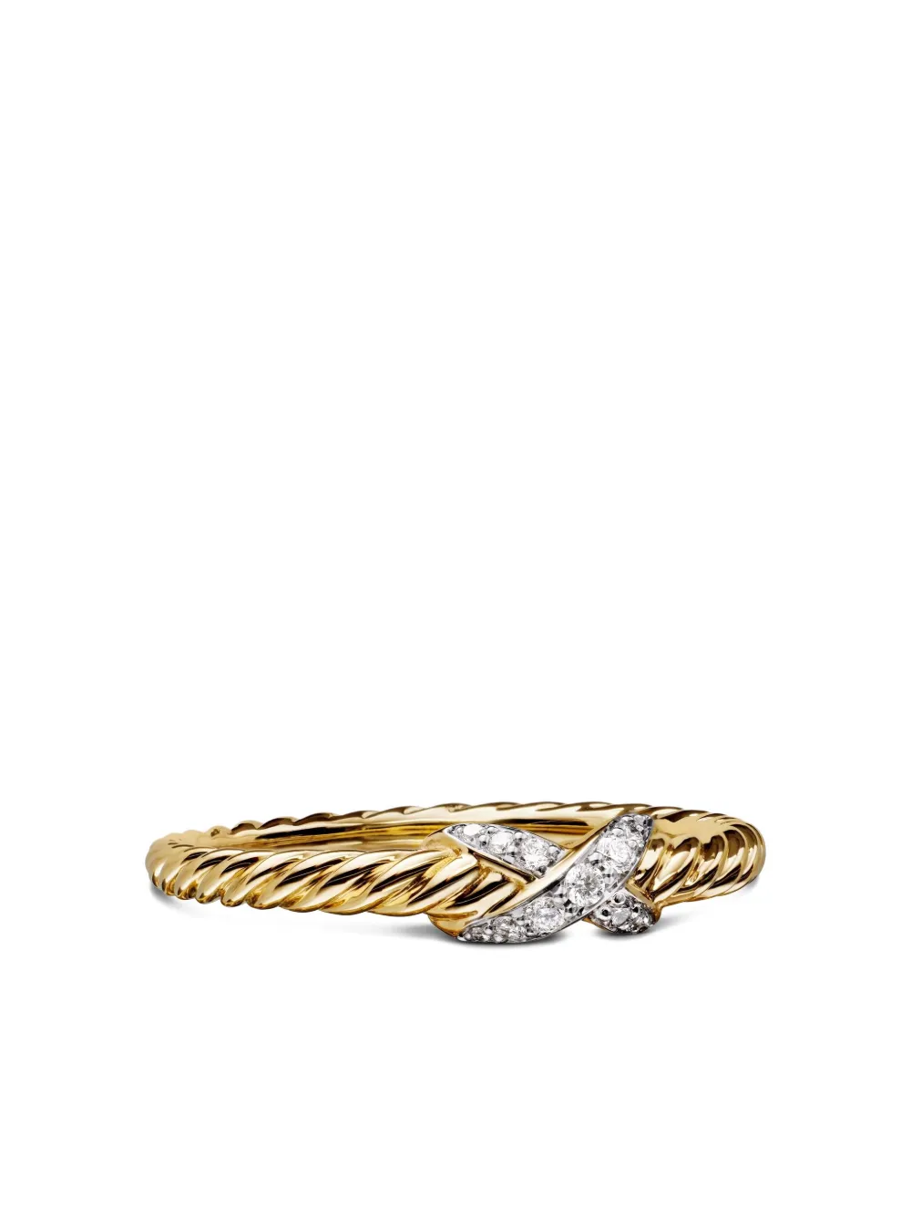 David Yurman 18kt yellow gold Petite X diamond ring (2.2mm) | Gold | Image 1