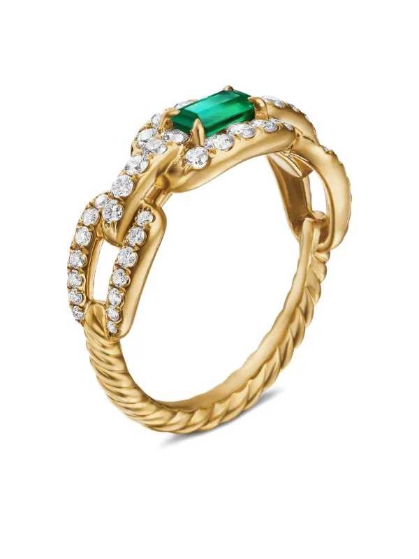 David Yurman 18kt Yellow Gold Stax Chain Link Emerald And