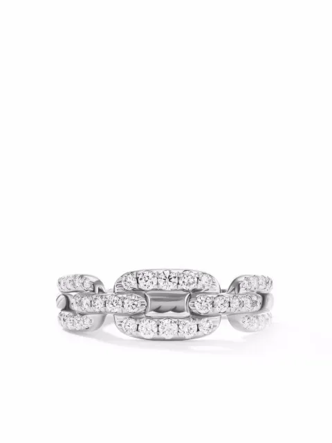 David Yurman 18kt white gold Stax Chain Link diamond ring (7mm)