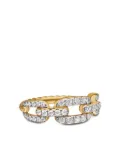 David Yurman 18kt yellow gold Stax Chain Link diamond ring (7mm)