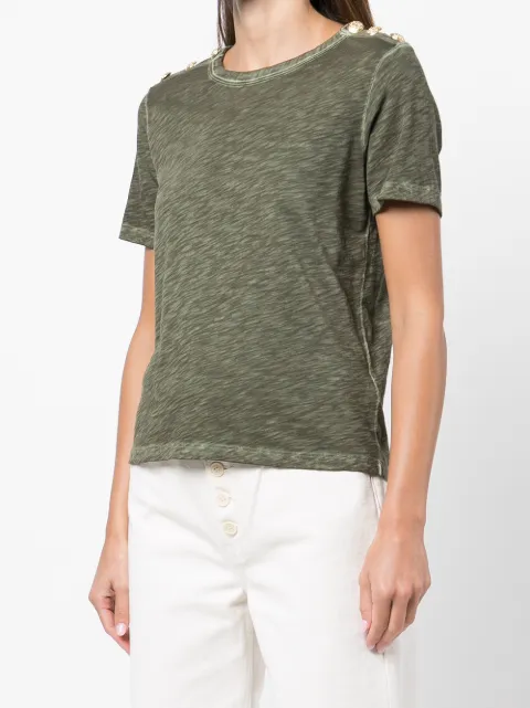 Veronica Beard button-embossed Cotton T-shirt - Farfetch