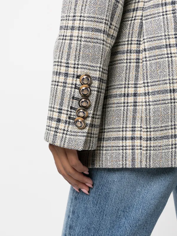 veronica beard checked blazer