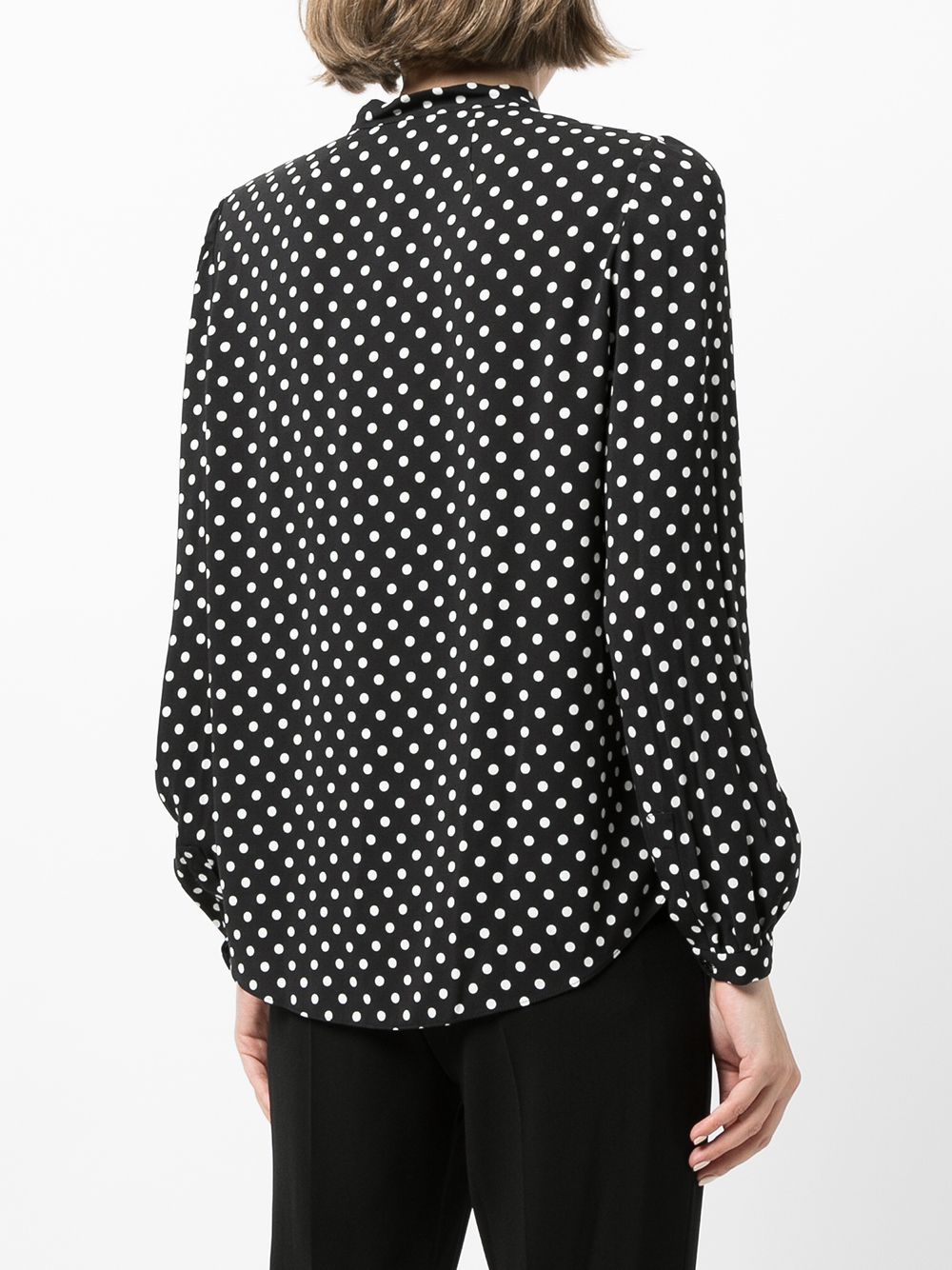 Shop Paule Ka Polka-dot Pussy-bow Shirt In Schwarz