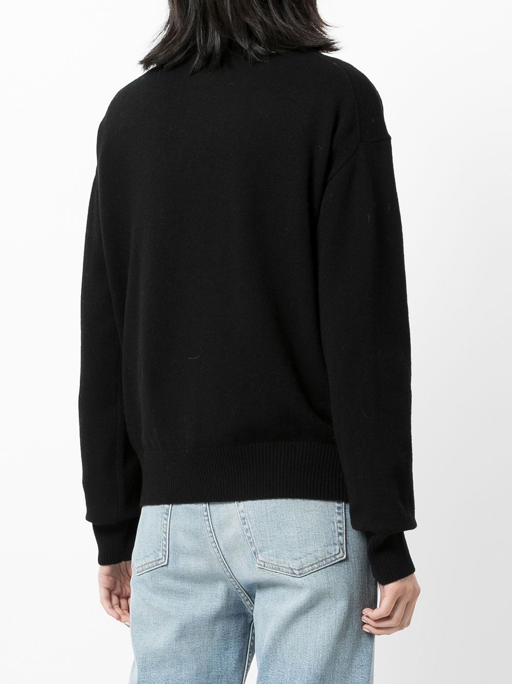 Shop Markus Lupfer Floral-logo Knit Merino Jumper In 黑色