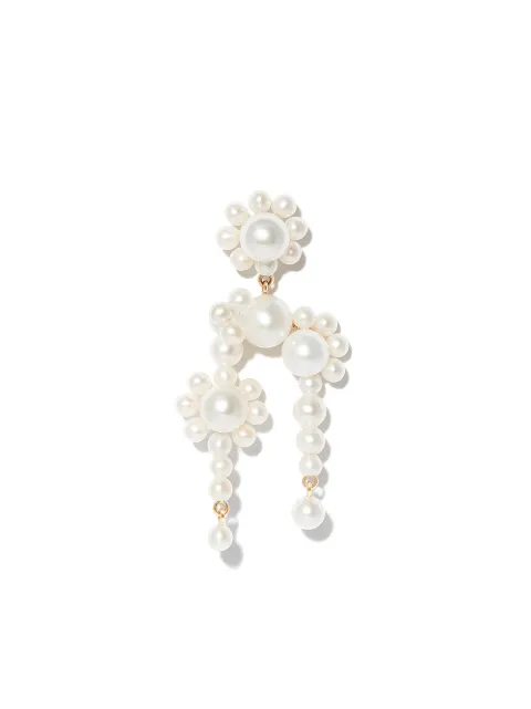 Sophie Bille Brahe 14kt yellow gold pearl chandelier earring