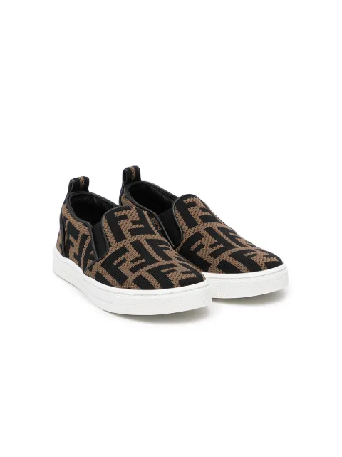 Fendi Kids TEEN FF-print slip-on sneakers