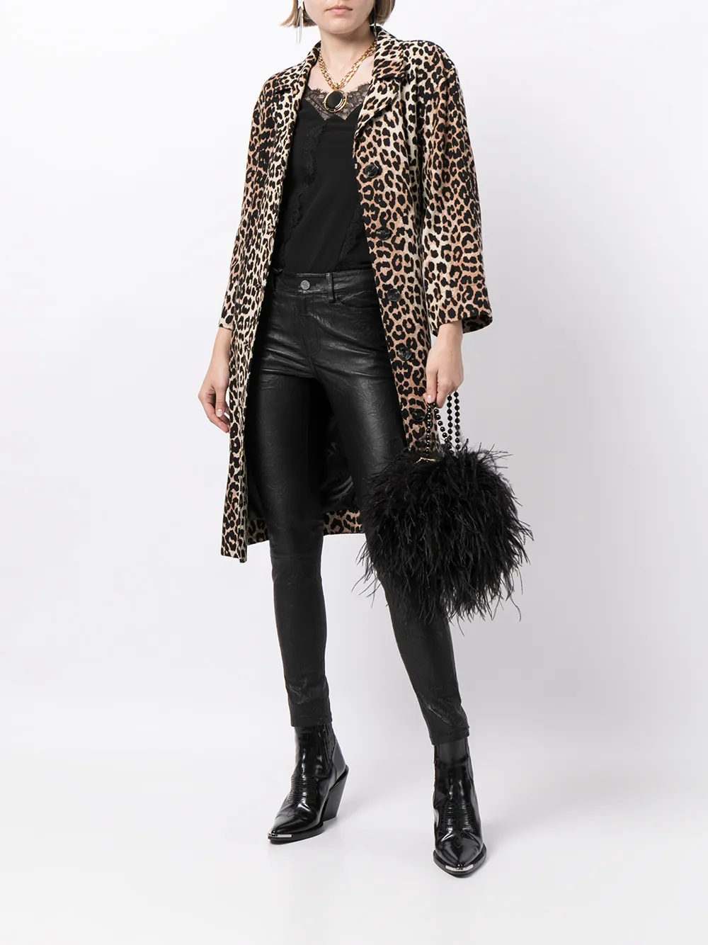 Zadig & Voltaire Skinn Lambskin Trousers In 黑色