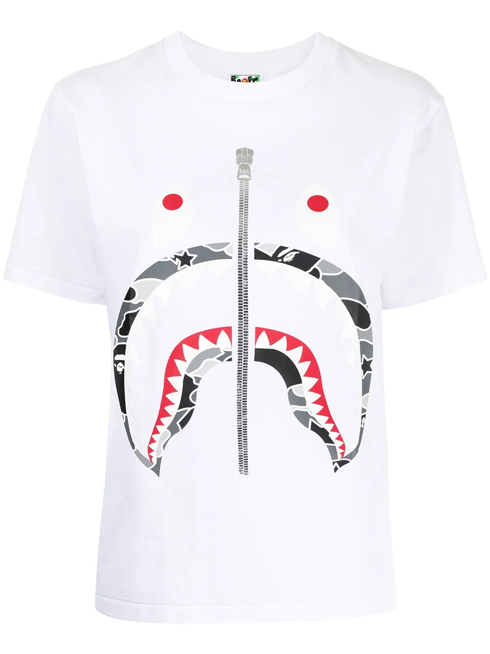 

A BATHING APE® playera con motivo Shark - Blanco