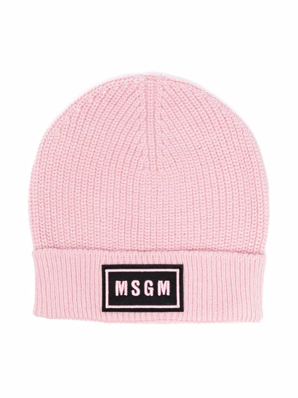 

MSGM Kids logo-patch beanie - Pink