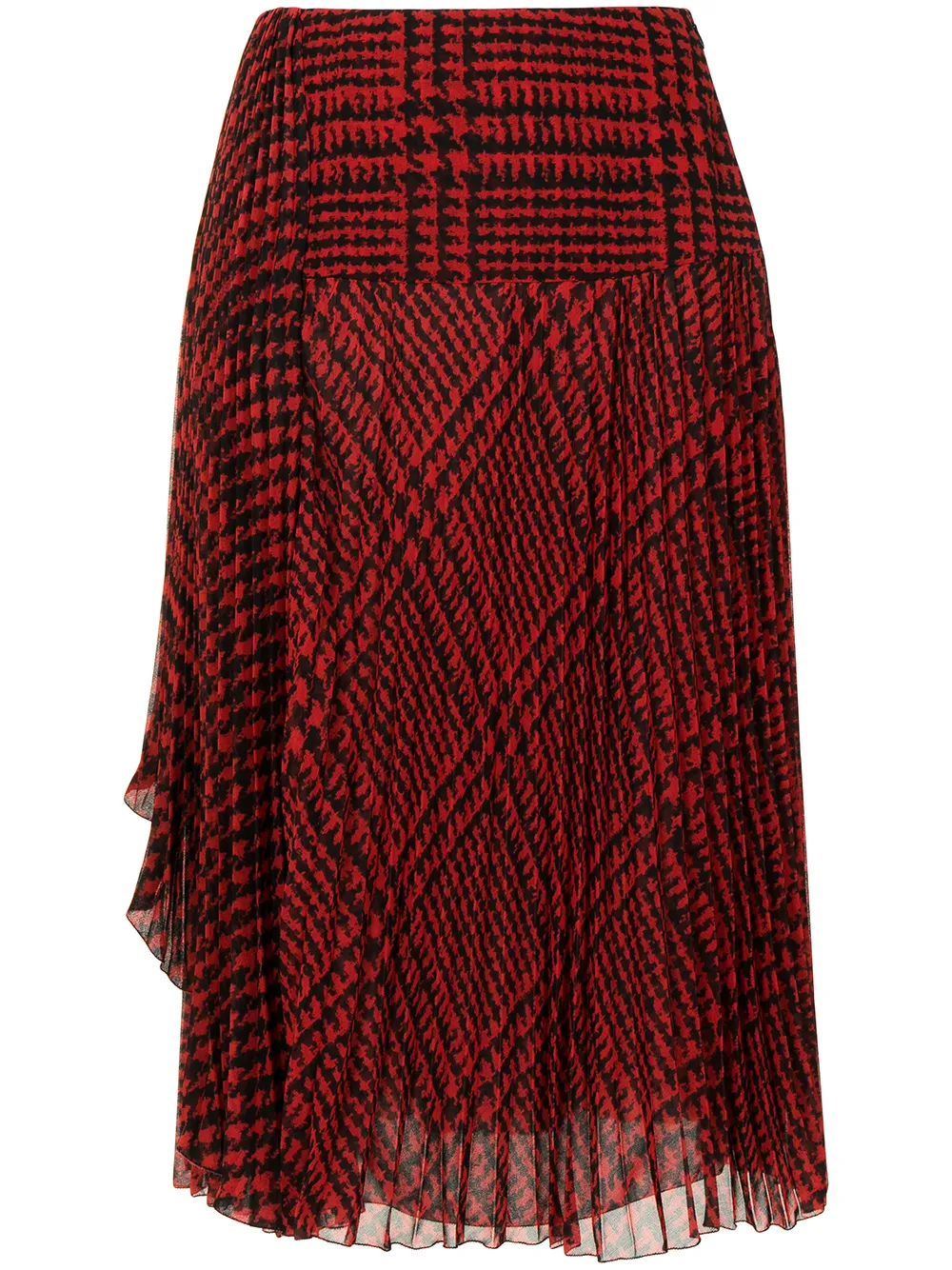 prince-of-wales print pleated skirt